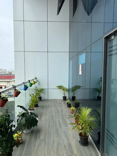 Outdoor breakout area at The Living Desk Vision Flora